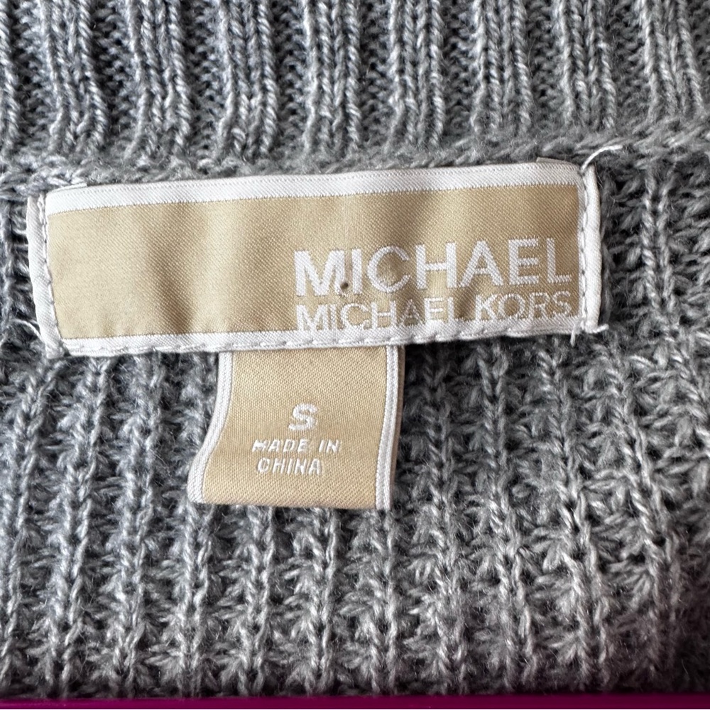 Michael Kors Gray Draped‎ Shaker Cardigan - Picture 3 of 4